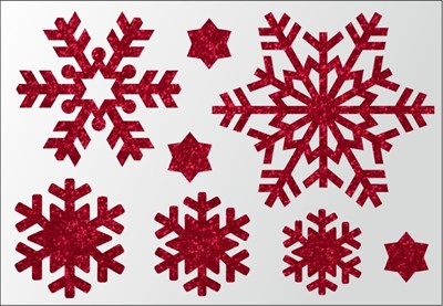Глиттерные термонаклейки Снежинки цветные, 1 шт.  ТА-002 - фото 5663