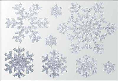 Глиттерные термонаклейки Снежинки цветные, 1 шт.  ТА-002 - фото 5672