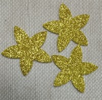Цветочки из глиттерного фоамирана (упаковка -5 шт) золотые