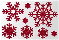 Глиттерные термонаклейки Снежинки цветные, 1 шт.  ТА-002