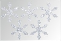 Термонаклейки глиттерные Снежинки цветные, ТА-012